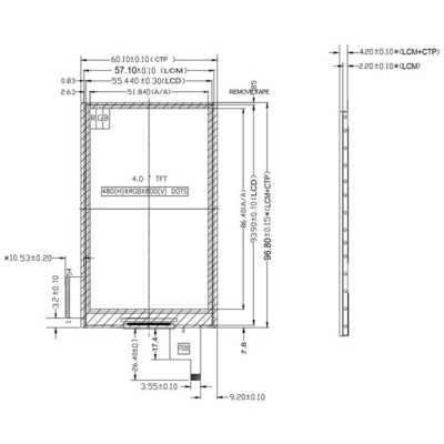 4.0 inch ST7701S TFT LCD Display IPS Screen 480*800 with/without Touch Panel FT5316