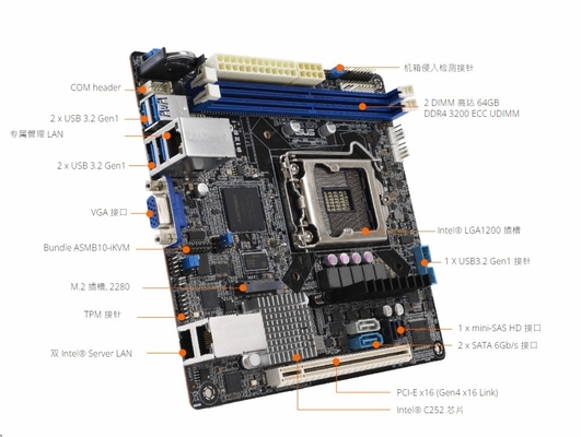 4 DDR4 IOT ASUS Motherboard P12R-M Warranty 3 Years Original For ASUS P12R-M